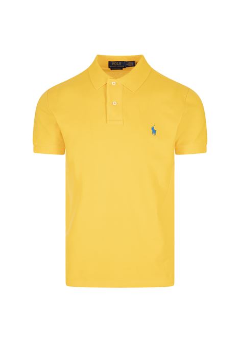Polo Custom Slim-Fit In Pique' Giallo Con Pony a Contrasto RALPH LAUREN | 710-782592020
